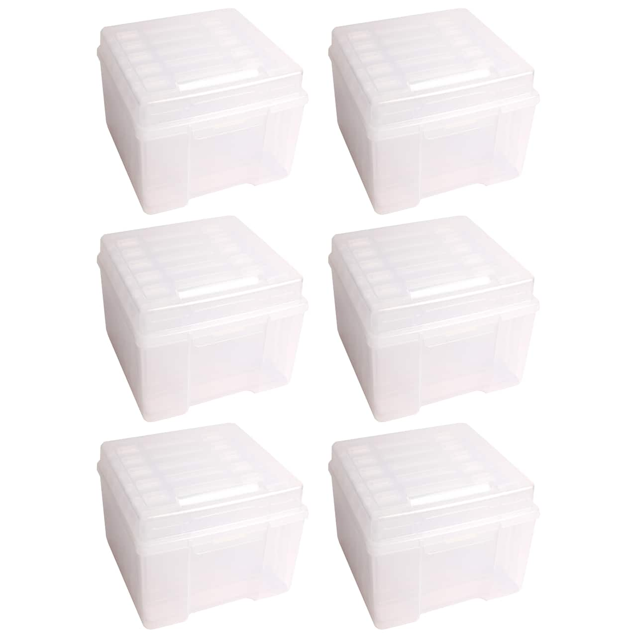 5x7 Photo Storage Box, 6 Inner Cases, Clear Plastic Craft Keeper (Pack of  6)